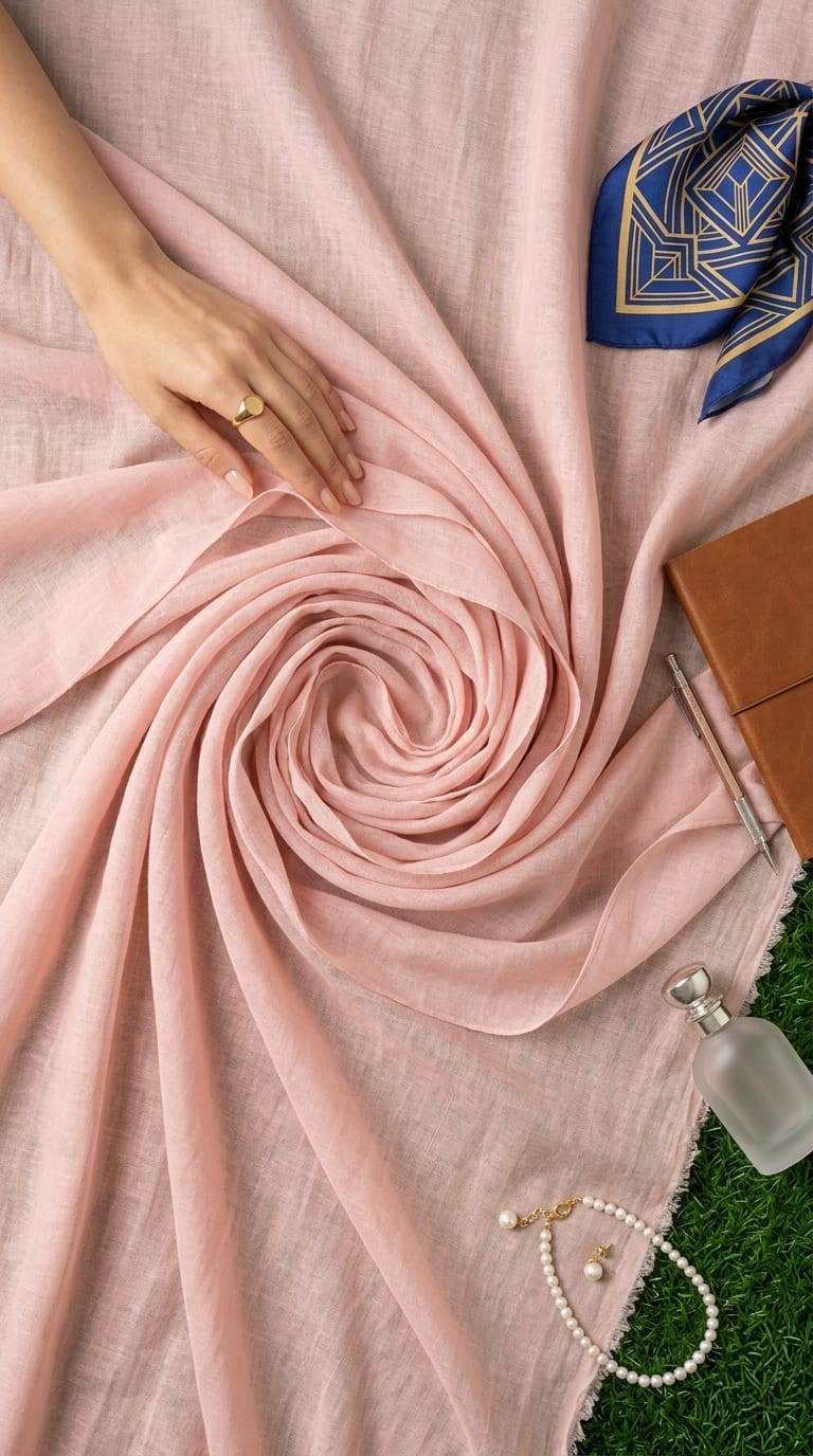 Blush Pink Ultra-Light Mul Cotton Fabric