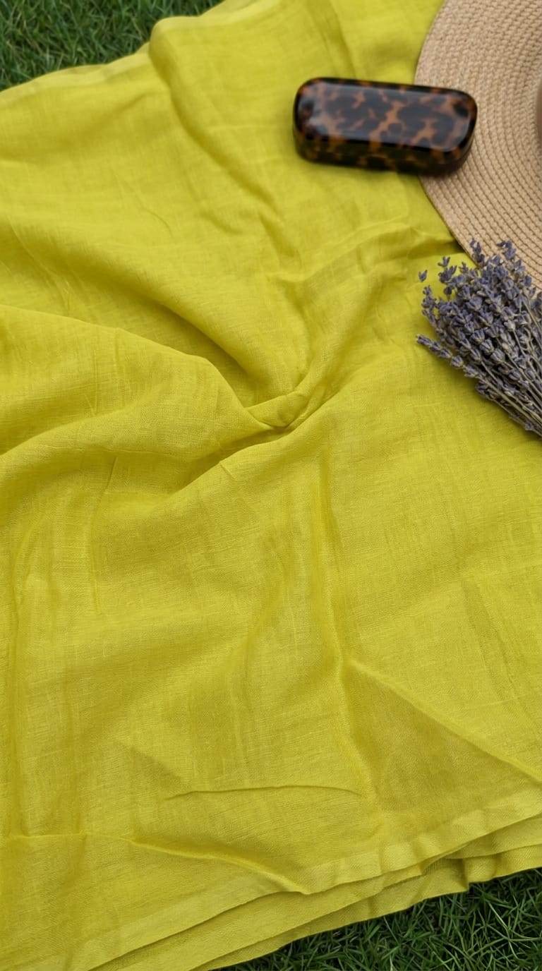 Lime-Chartreuse Mul Cotton: Ultra-Soft, Breathable Summer Weaver's Choice