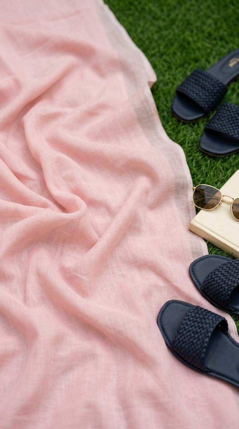 Blush Pink Ultra-Light Mul Cotton Fabric