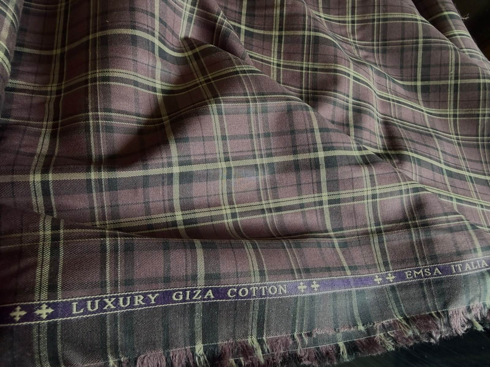 Luxurious Giza Cotton Plaid Fabric