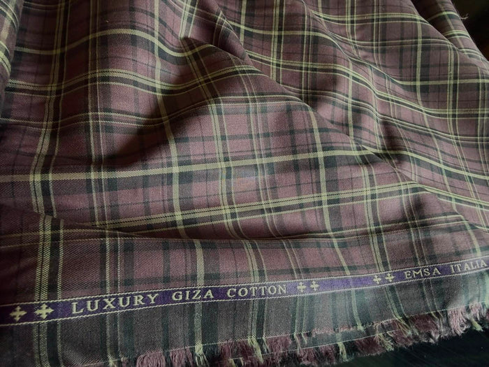 Luxurious Giza Cotton Plaid Fabric