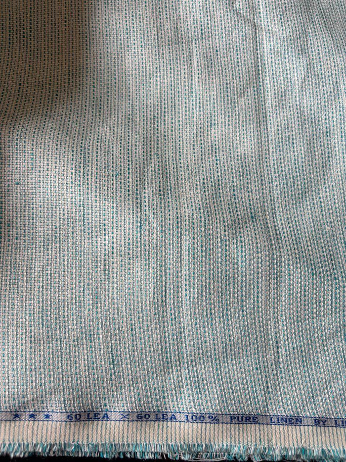 Premium Mint Green 100% Pure Linen Fabric Jute Texture 60 Lea (0% Cotton)