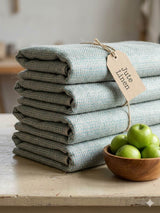 Premium Mint Green 100% Pure Linen Fabric Jute Texture 60 Lea (0% Cotton)