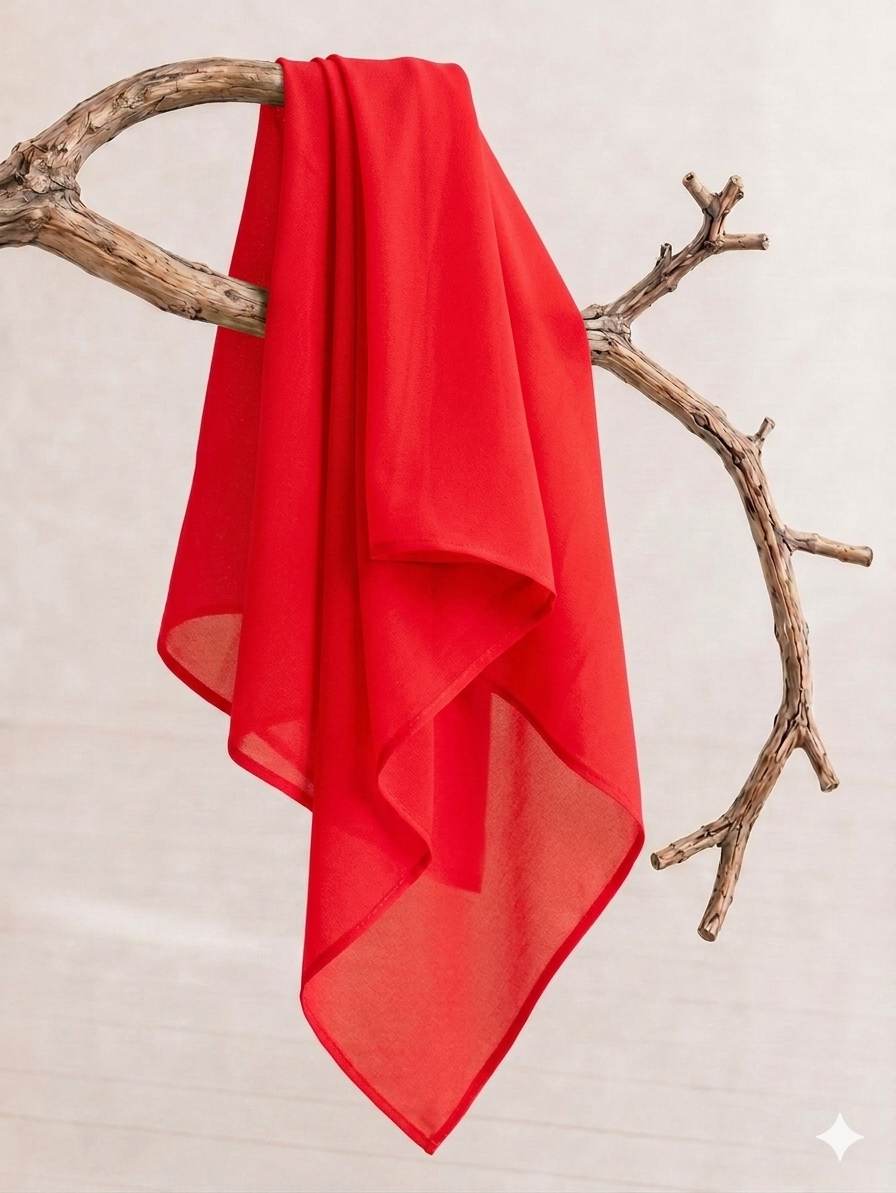 RED  Fine Georgette Fabric (60 gms)