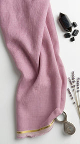 Soft, Elegant Mauve-Pink 100%Pure Linen 60 Lea Fabric(No cotton)