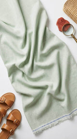 Premium Ethereal Sage Green Cotton-Linen Blend 60 Lea fabric