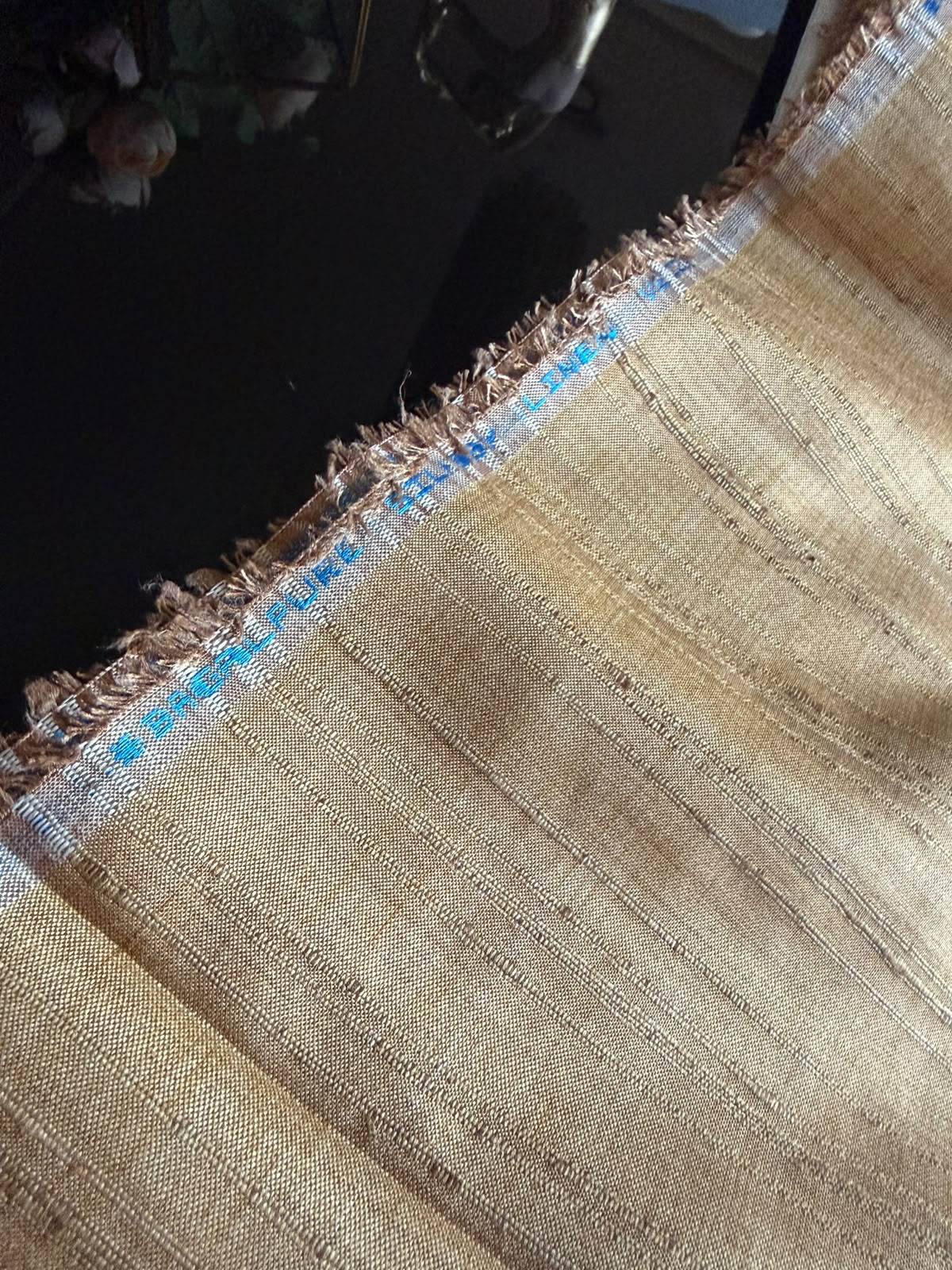 Handwoven Golden Bhagalpur Tussar Silk – Premium Heritage Fabric Export Quality