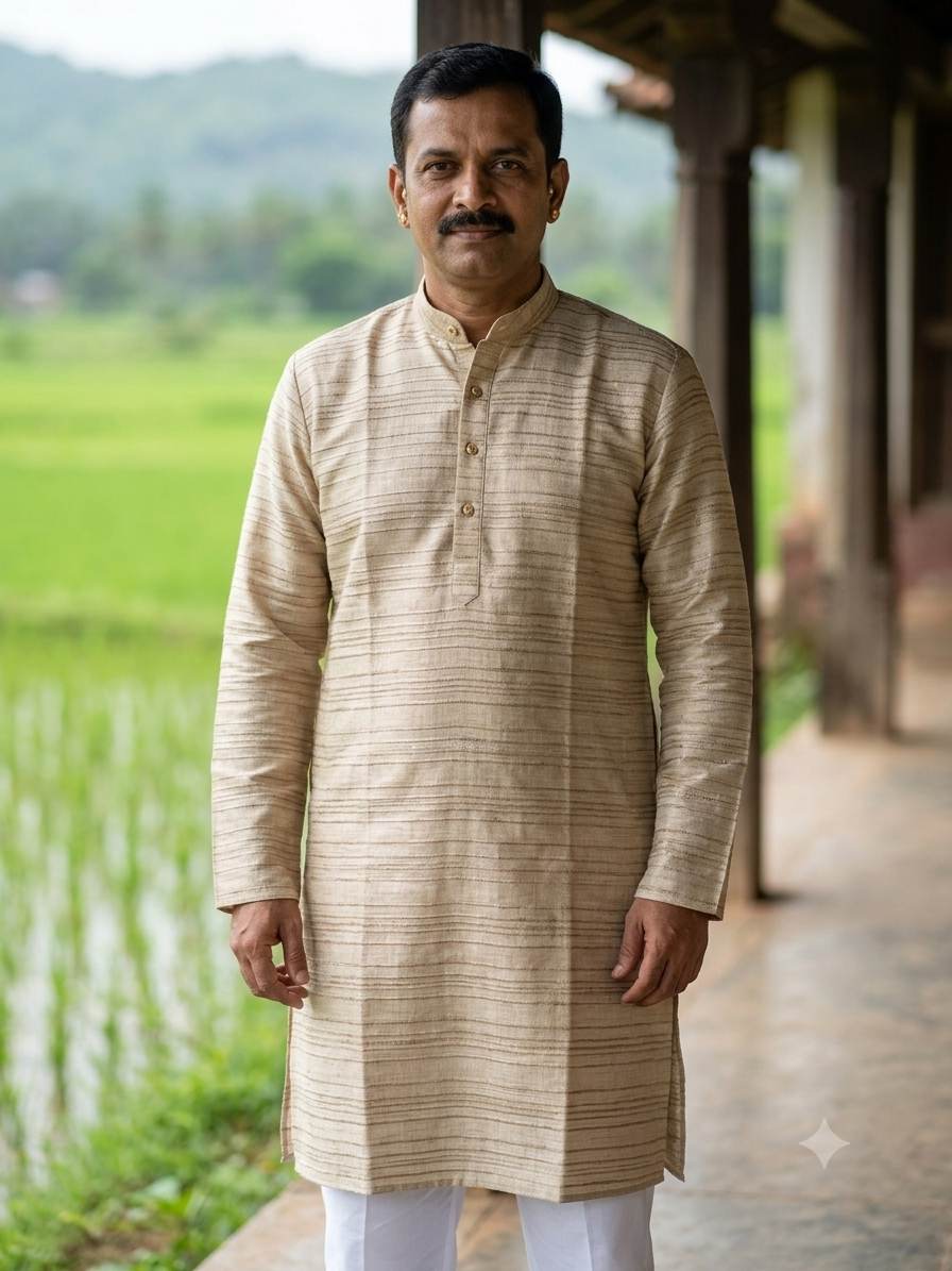 Earthy Elegance – Handwoven Bhagalpur Tussar Silk with Subtle Texture Export quality