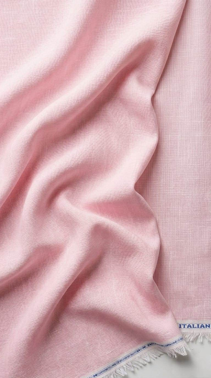 Premium Italian-Finish Soft Pink Cotton-Linen Blend 60Lea