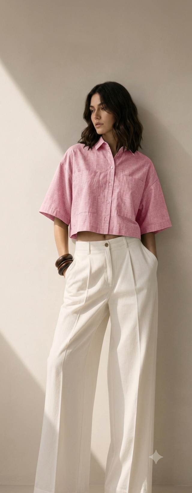Premium Italian-Finish Soft Pink Cotton-Linen Blend 60Lea