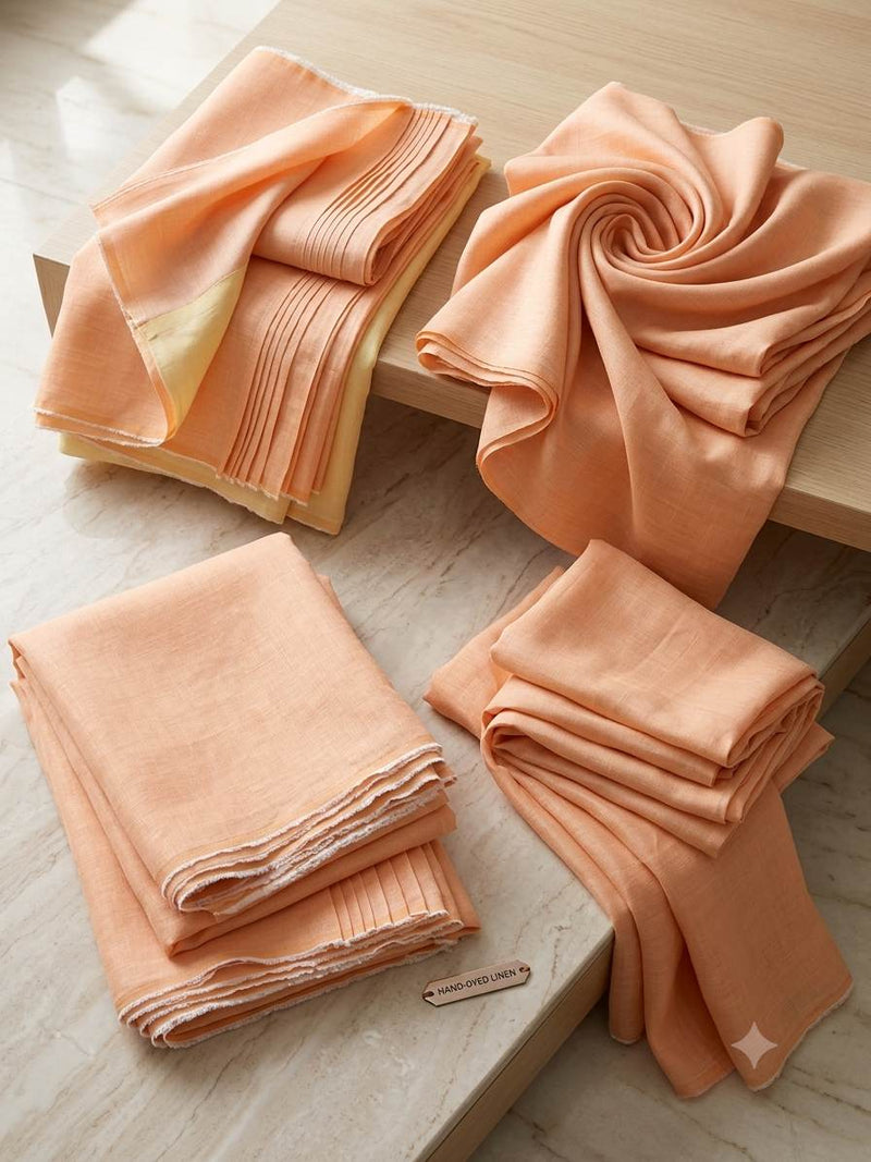 Peach Premium Glossy Shirting Chanderi  Fabric