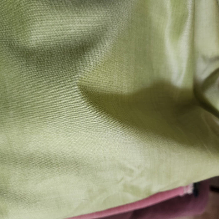 Premium Glossy Chanderi Silk-Cotton Blend Shirting Fabric – Soft Sage Green