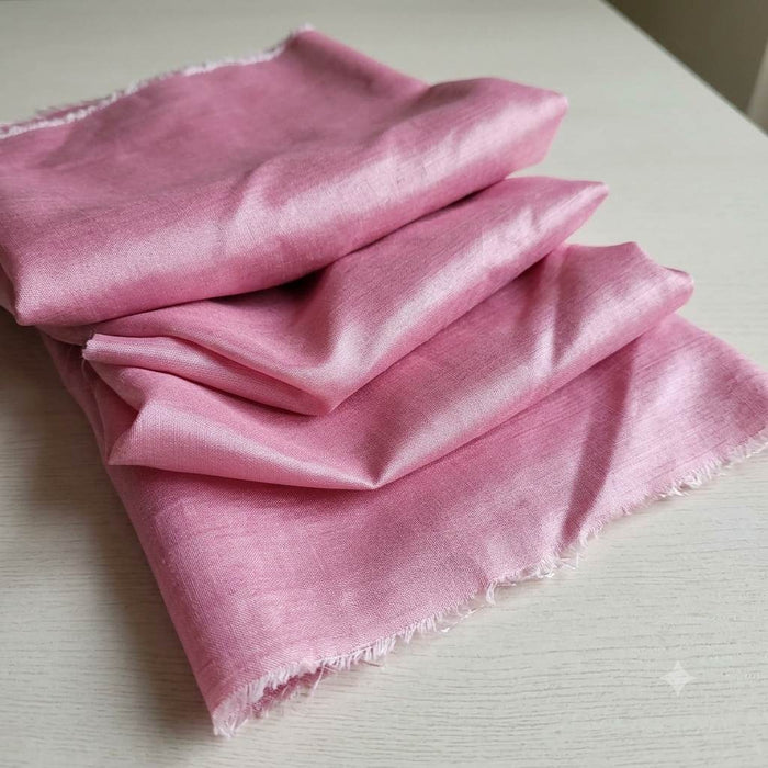 Pink Premium Glossy Shirting Chanderi  Fabric
