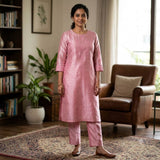 Pink Premium Glossy Shirting Chanderi  Fabric