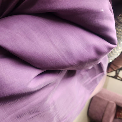 Luxury Levnder Mul Chanderi Fabric( Big Width)