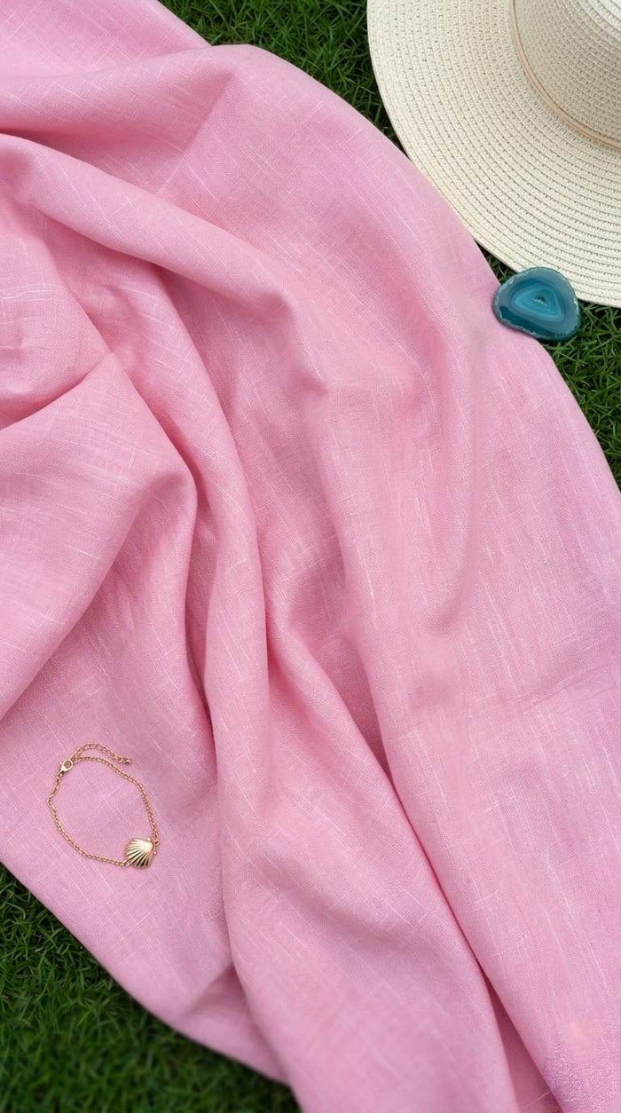 Gentle Soft Pink Cotton Linen 60 Lea fabric