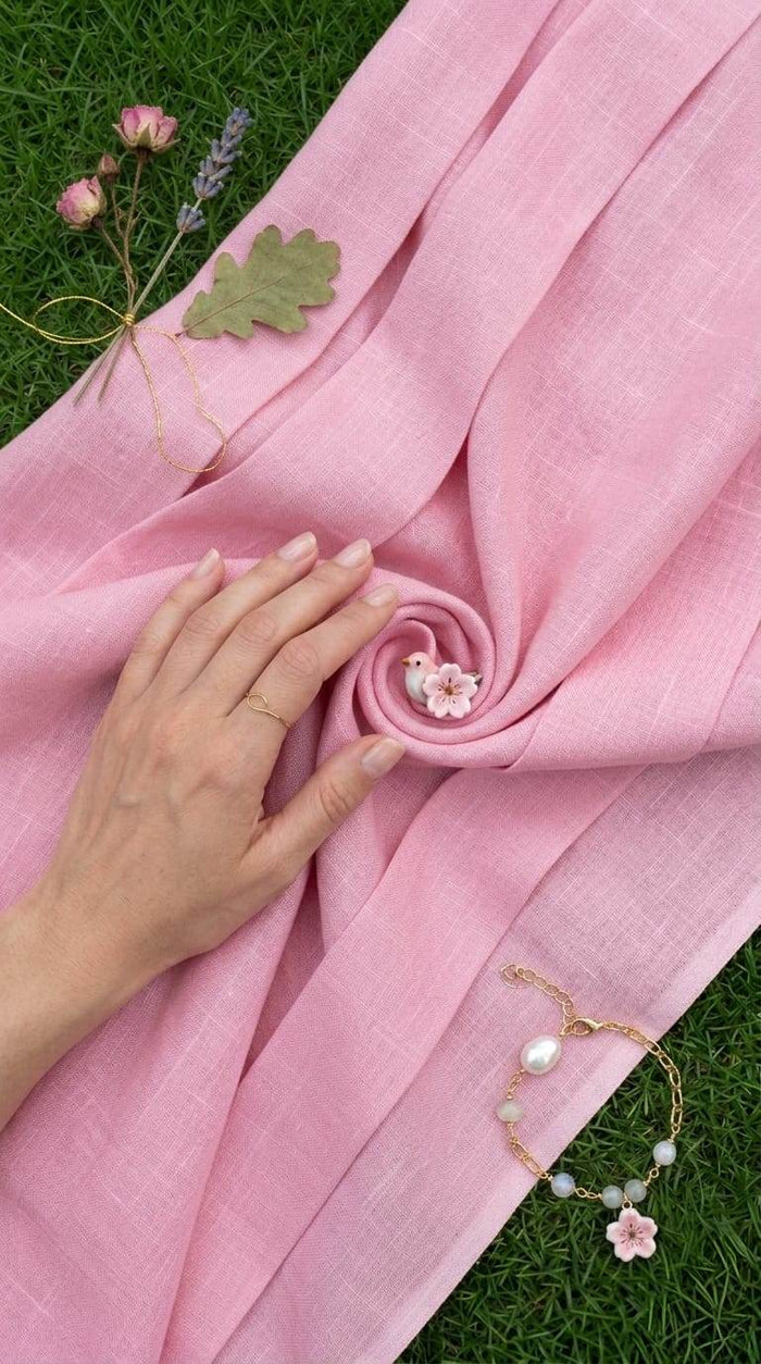 Gentle Soft Pink Cotton Linen 60 Lea fabric