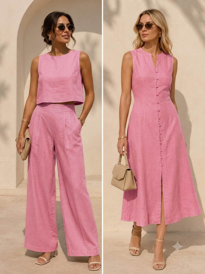Gentle Soft Pink Cotton Linen 60 Lea fabric