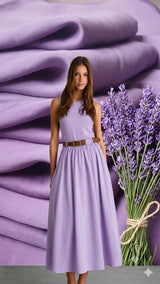 Pastel Lavender Mul Chanderi Fabric( Big Width)