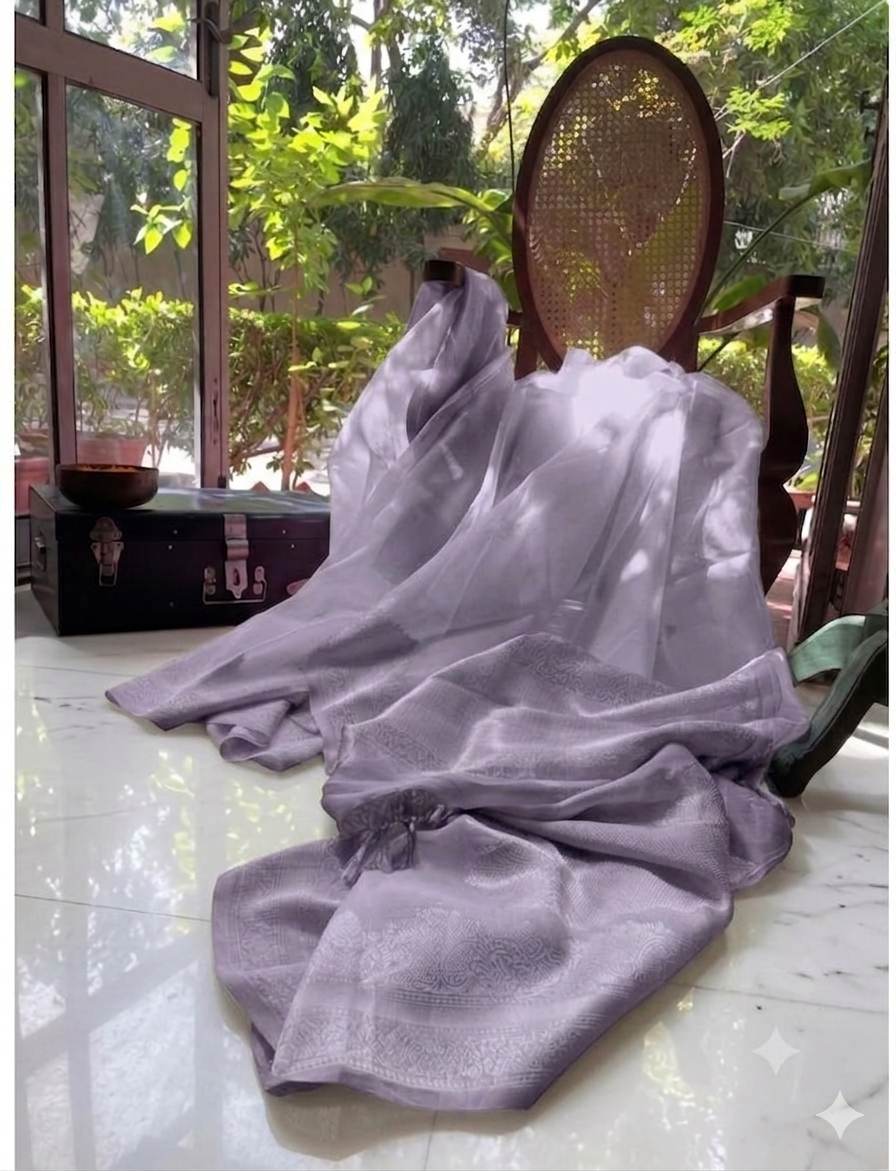 Pastel Lavender Chanderi Fabric( Big Width)