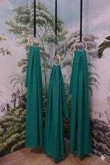 Emerald Green Mul Chanderi Fabric( Big Width)