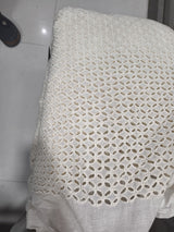Premium Off-White Cotton Schiffli Eyelet Fabric (Dyeable)