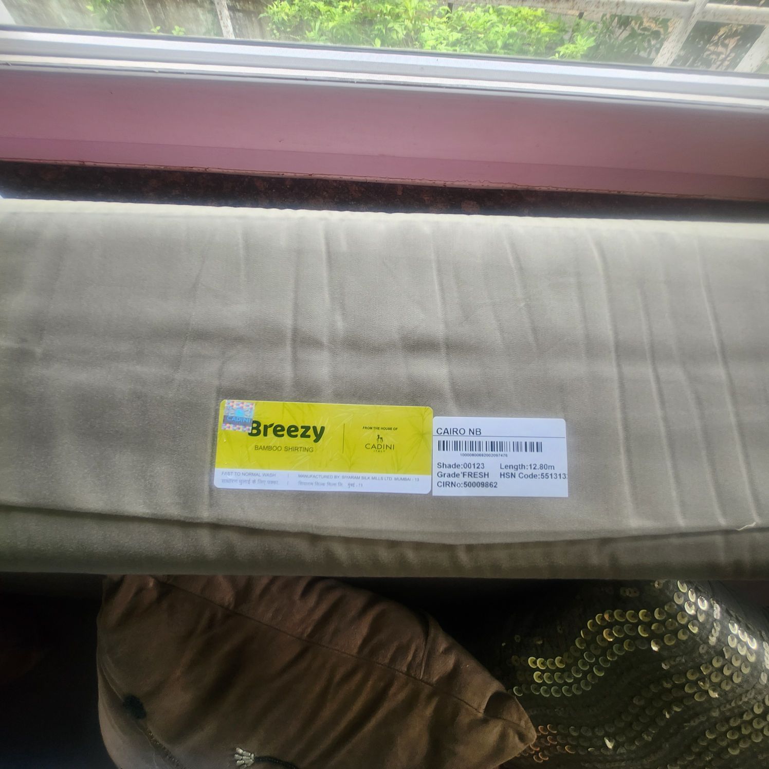 Siyaram’s Breezy Light Olive Green Superfine Sustainable Bamboo Shirting Fabric | Cadini Italy Collection