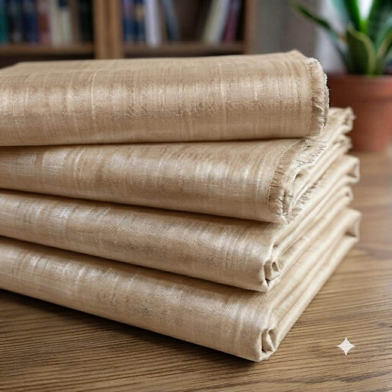 Beige Oatmeal Glossy chanderi Shirting fabric