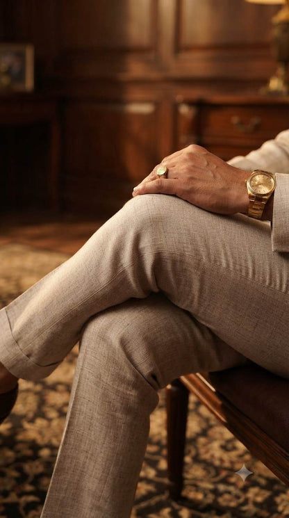 Premium Natural-Texture Linen-Blend Suiting Fabric