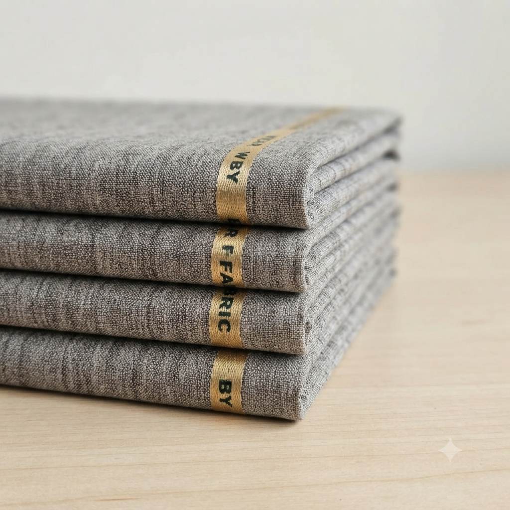 Sophisticated Grey melange with natural, earthy undertonesLinen-blend suiting Fabric