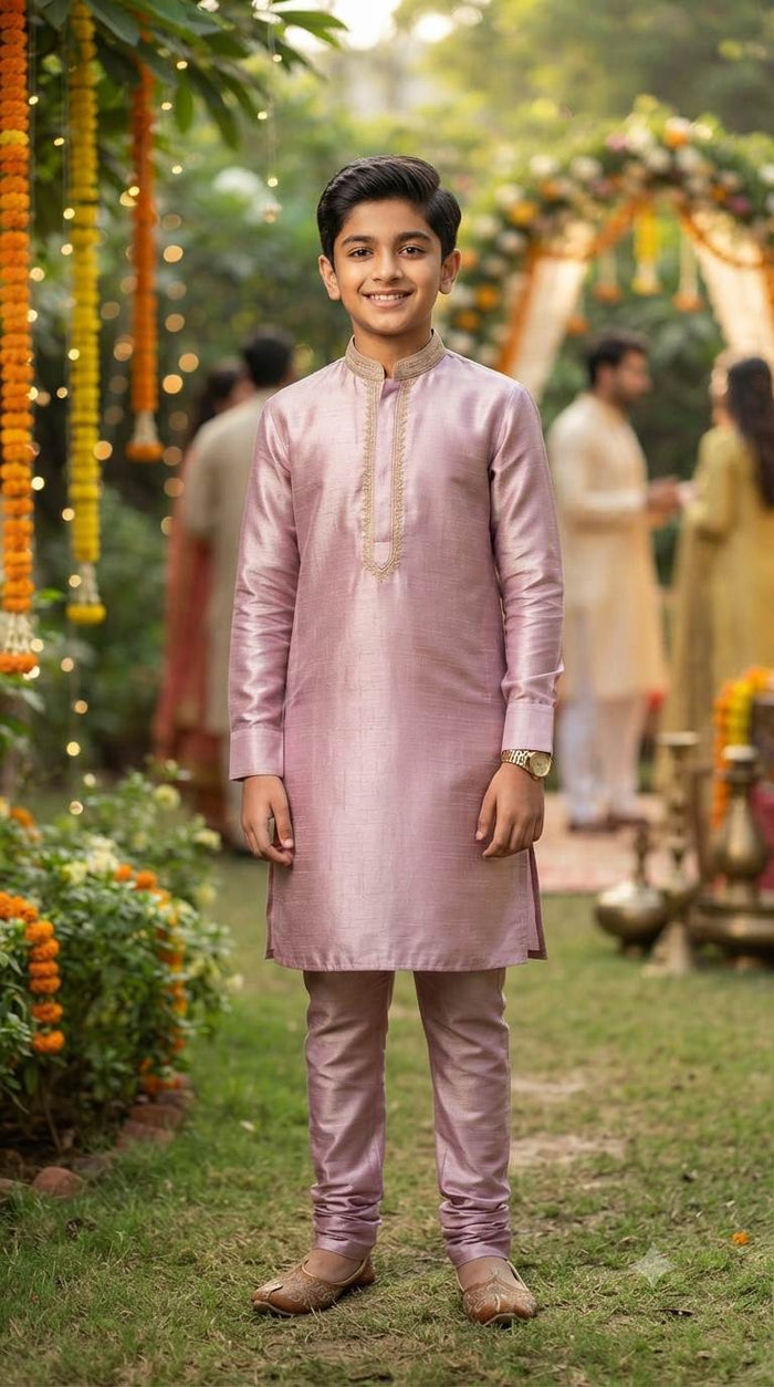 Pink Lavender Glossy Shirting Chanderi Fabric