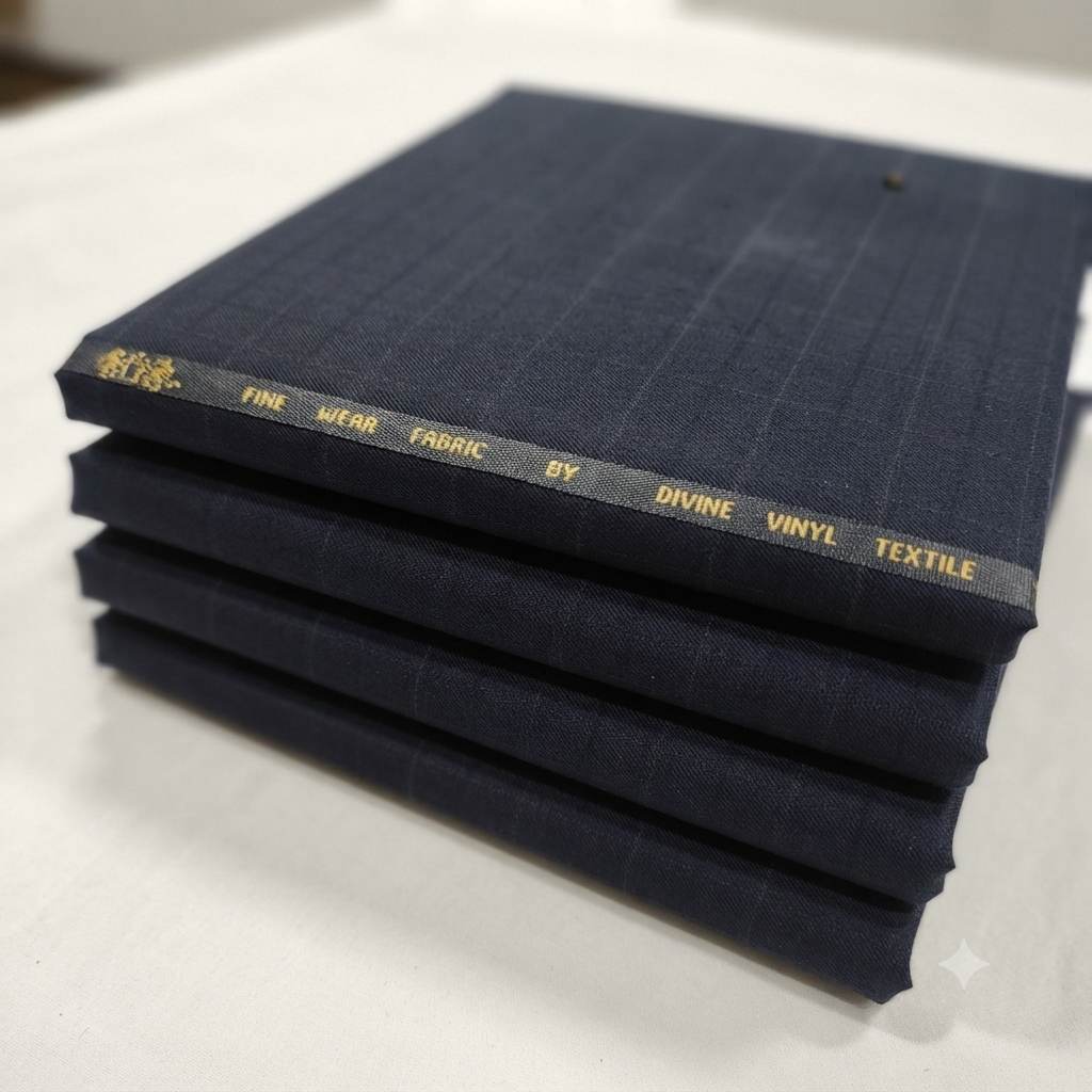 Classic Formal Suiting Material - Dark Windowpane Design