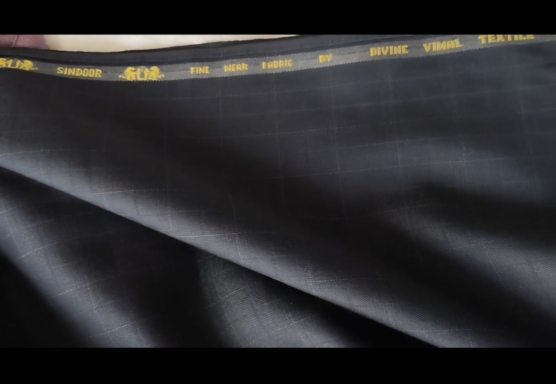 Classic Formal Suiting Material - Dark Windowpane Design