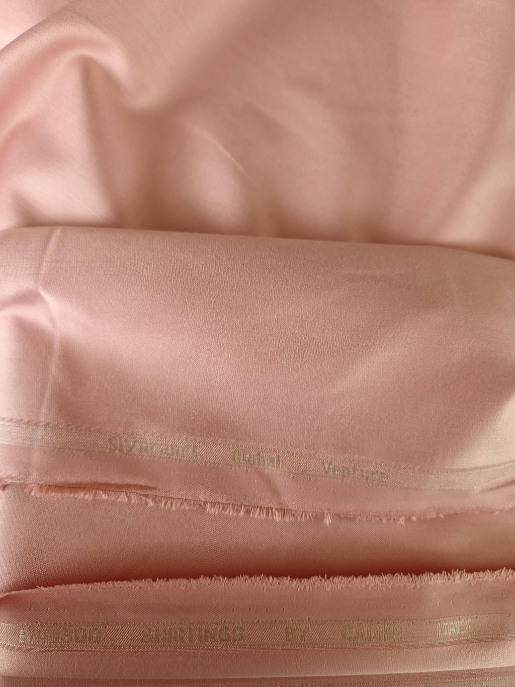 Siyaram’s Breezy Blush Peach Superfine Sustainable Bamboo Shirting Fabric | Cadini Italy Collection
