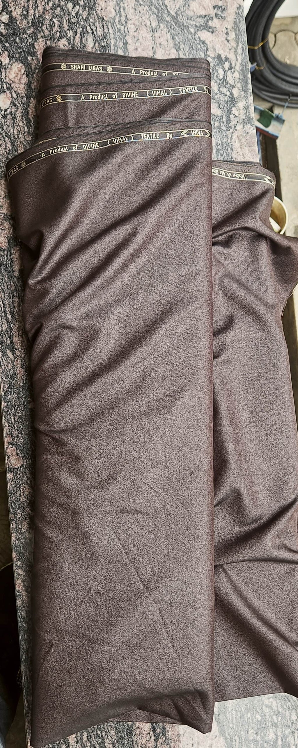 Shahi Libas Brown Shimmery Suiting Fabric | Premium Men's Suit Material
