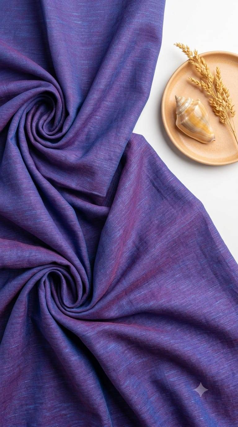 Royal Purple 60 Lea Pure Cotton-Linen Fabric