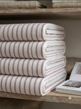 Off white with  Mauve versatile Striped Shirting Fabric