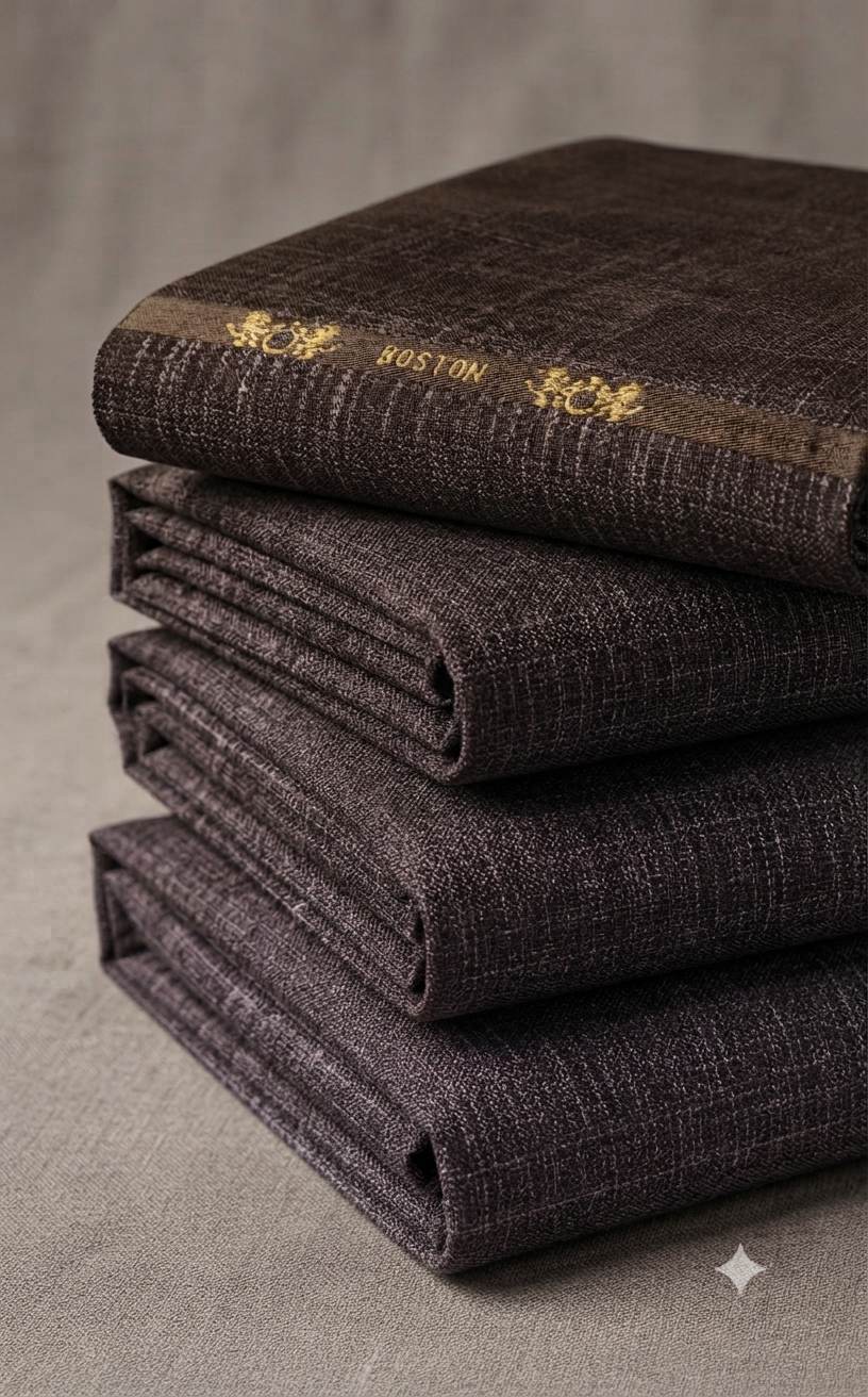 Boston Premium Brown Textured Suiting Fabric