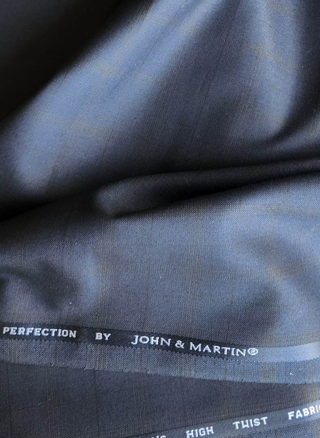 John & Martin Perfection High Twist Suiting Fabric  - Premium Dark Blue Check