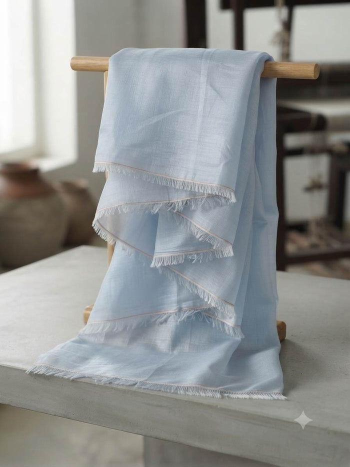 Pastel Sky Blue Chanderi fabric