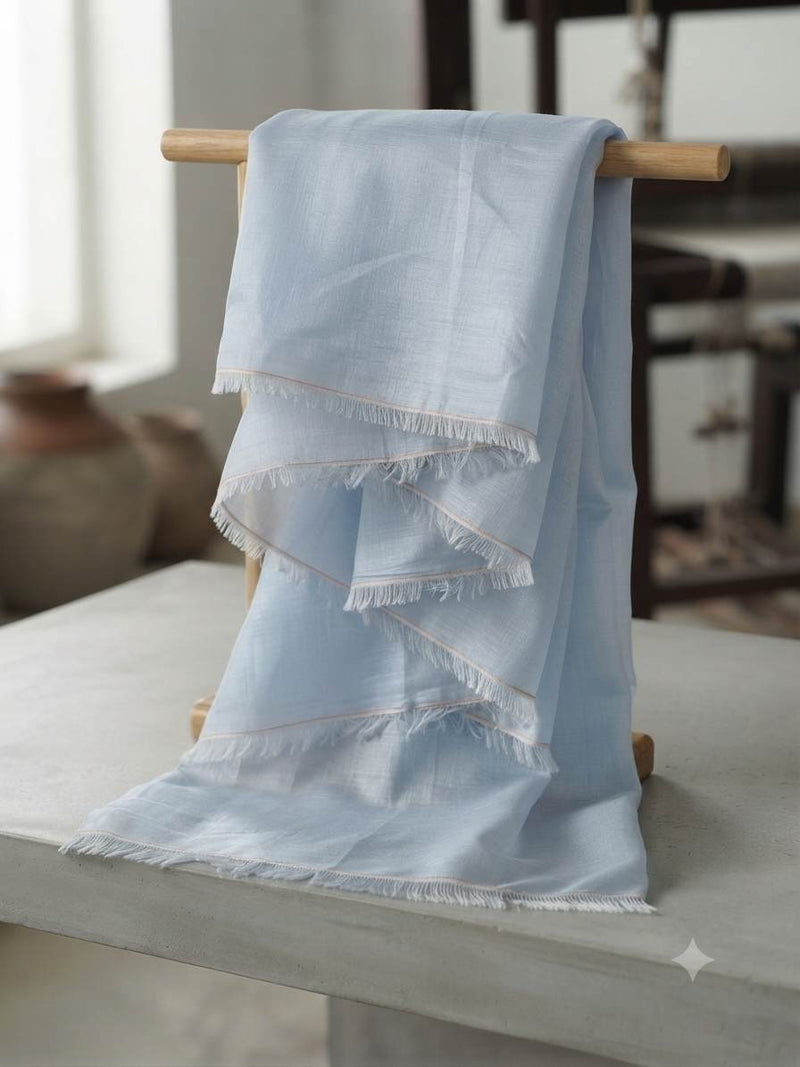 Pastel Sky Blue Chanderi fabric