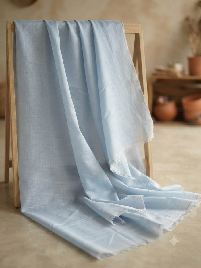 Pastel Sky Blue Chanderi fabric