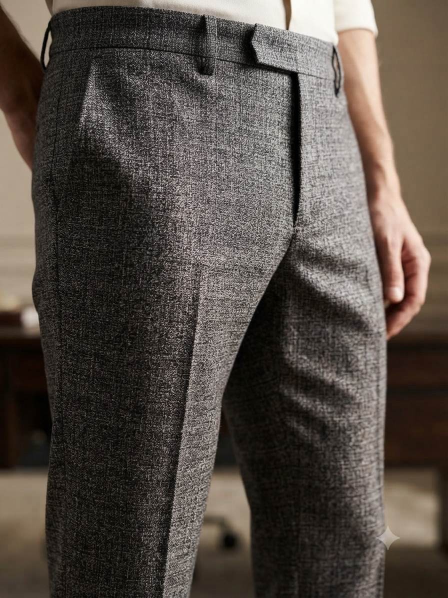 Boston Premium Grey Textured Suiting Fabric