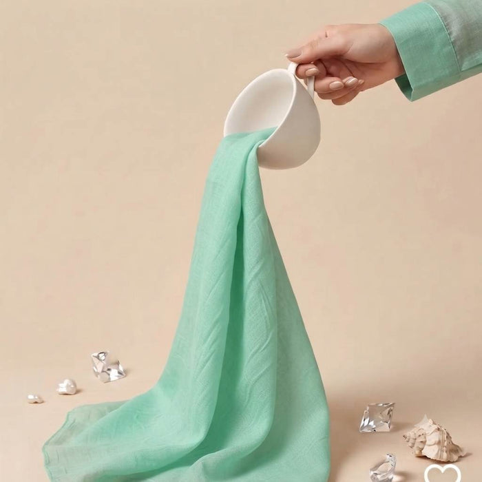 Lighter Sea Foam Chanderi silk Fabric