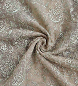 Pitta work embroidered Pale brown organza