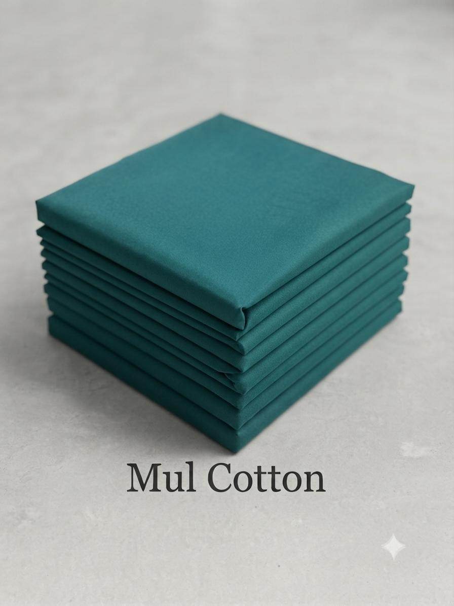 Solid Teal Green Mul Cotton Fabric -Organic Fabric Coastal Weave