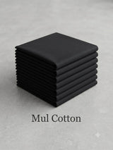 Black  Mul Cotton Fabric -Organic Fabric Coastal Weave