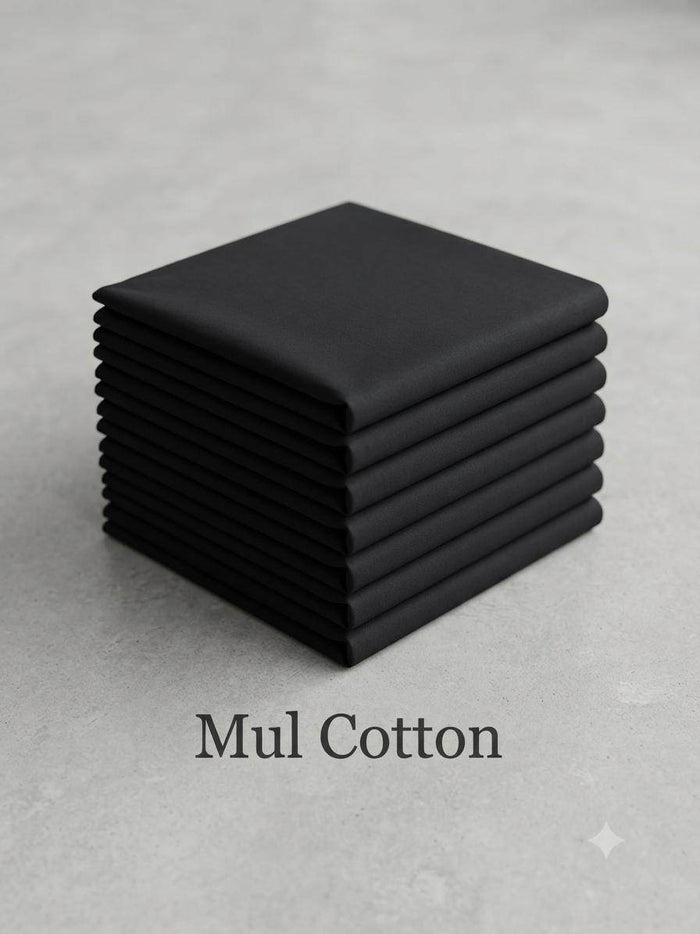 Black  Mul Cotton Fabric -Organic Fabric Coastal Weave