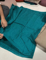Solid Teal Green Mul Cotton Fabric -Organic Fabric Coastal Weave