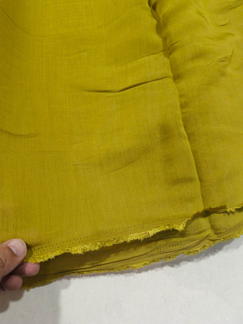 Rich Earthy olive tone  Mul Chanderi Fabric (Big Width)